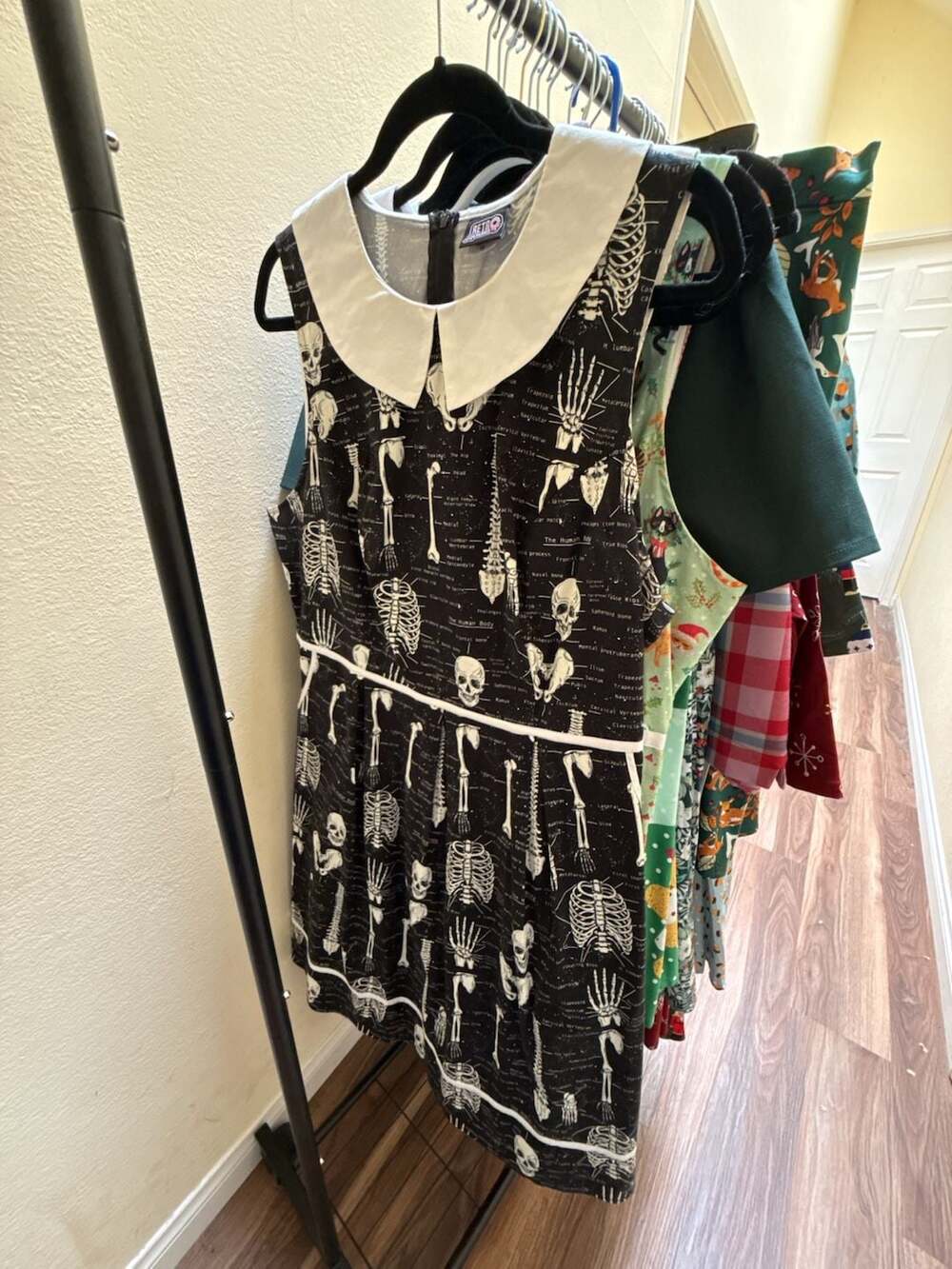 Retrolicious Anatomy Skeleton Peter Pan Collar Dress Size 1X